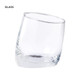 Glass cup with angled design 320ml capacity