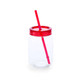 Jar Glass with straw and  coloured lid 600ml