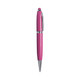 A pink USB stylus touch ball pen with a sleek silver clip and tip. Features a logo on the pen body.