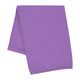 A purple cooling towel with a textured surface, folded neatly and featuring a branding logo.