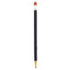 A round mechanical pencil with a black body, silver accents, and an orange eraser on top. It features a logo.