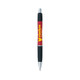 A red and black Emblem Colour Pen with a logo on the barrel, featuring a click mechanism and silver tip.
