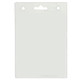 A clear plastic badge holder measuring 110mm W x 160mm H with a slot for attachment at the top.