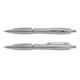 A set of Vistro Pen - Colour Match writing pens in a sleek gray finish, showcasing a smooth design with chrome accents.