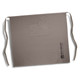 A full-length waist apron in taupe with a pocket and a logo on the side. Suitable for workwear use.
