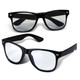 Two pairs of black Malibu blue light glasses with reflective lenses on a white background. Each pair features a logo.