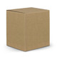 A plain brown cardboard box with a square shape, featuring a lid.