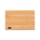 A bamboo power bank with a rectangular design and a single charging port.