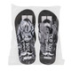 Black EVA classic thongs in protective packaging, featuring a logo and a simple design.