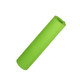 A rolled premium TPE yoga mat in bright green, featuring a smooth texture and a logo on one side.