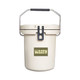 A 15L cream-coloured ice bucket with a black handle and a logo on the front.