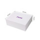 A large white foldable magnetic box with dimensions displayed. It features a logo on the top surface.