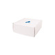 A white small shipper box with a logo on the lid, featuring a simple, rectangular design.