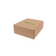 A small brown cardboard box with a logo on the side, suitable for packaging.