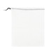 A white cotton mesh produce bag with a drawstring closure and a small logo at the top.