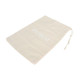 A large cream cotton produce bag with a drawstring closure and a logo.