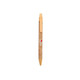 An eco-friendly cork pen in brown with a clip and branding on the side.