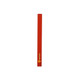 A grey-lead pencil in a vibrant red colour, featuring a logo on its side.