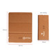 A foldable cork wireless charger in a natural brown colour, displayed in both expanded and folded forms.