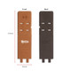 A cork wireless charger in tan on the front and black on the back, with cutouts and a logo. Measures 310mm by 85mm.