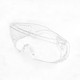 Clear anti-fog safety protective goggles with a streamlined design, featuring a logo on the side.