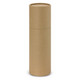 A drink bottle in a cylindrical cardboard packaging, featuring a textured, plain brown surface.