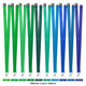 Polyester lanyards in various shades of green and blue, featuring clip attachments and a logo.