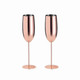 Champagne glasses with galvanised copper finish 270ml