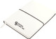 A white Tango A5 notebook with an elastic band, featuring a logo on the cover.