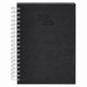 A black spiral-bound diary with a textured cover, featuring the year 2025 embossed on the front.