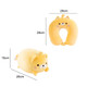 A plush, cat-shaped travel pillow in yellow, designed for comfort and playful aesthetics, measuring 28cm by 16cm.