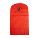 A bright red non-woven car seat cover featuring a logo, designed for leisure and outdoor use.