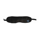 A pair of black Bluetooth sleep headphones designed like a sleep mask, featuring a logo on one side.