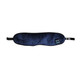 Bluetooth sleep headphones in navy blue with a soft, plush texture and an adjustable strap. Features a branding logo.