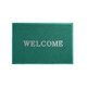 A green debossed floor mat featuring a silver logo and the word "WELCOME" prominently displayed.