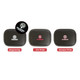Three black charging cases for ANC Wireless Earbuds, featuring options for engraving, UV print, and screen print.