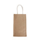 A jute double wine carrier in a natural brown colour, featuring two compartments and white handles.