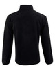 A black half zip polar fleece pullover with long sleeves and a standing collar, featuring branding.
