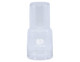 A clear glass carafe with a tumbler section, featuring a logo. Elegant and minimalist design.