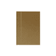 A brown A5 notepad with a simple design and an elastic band closure. It has a logo on the cover.