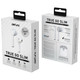 A packaging box for defunc True Go Slim earbuds in white, featuring a logo and details about the product.