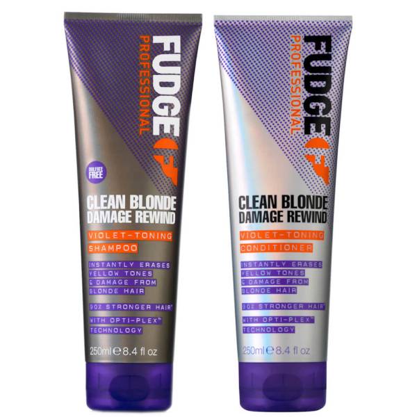 Fudge Clean Blonde DAMAGE REWIND 250ml & Hair - Plus Bundle Conditioner Shampoo