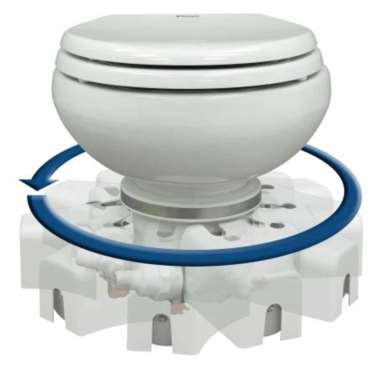 Dometic 7120 MasterFlush Macerator Toilet 12V White