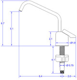Seagull Faucet w/ extended reach spout.