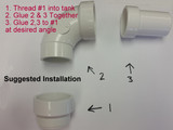 90 degree kit, 1.5" MPT x 1.5" Hose Adapter
