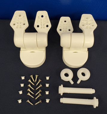 Slow Close Seat Hinge Set -Raritan, White