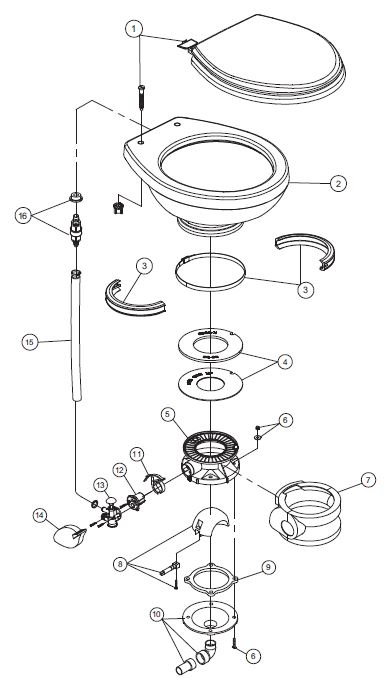 Our Products Dometic Sealand Gravity Traveler Toilet Parts Traveler 711 M28 Page 1 Environmental Marine