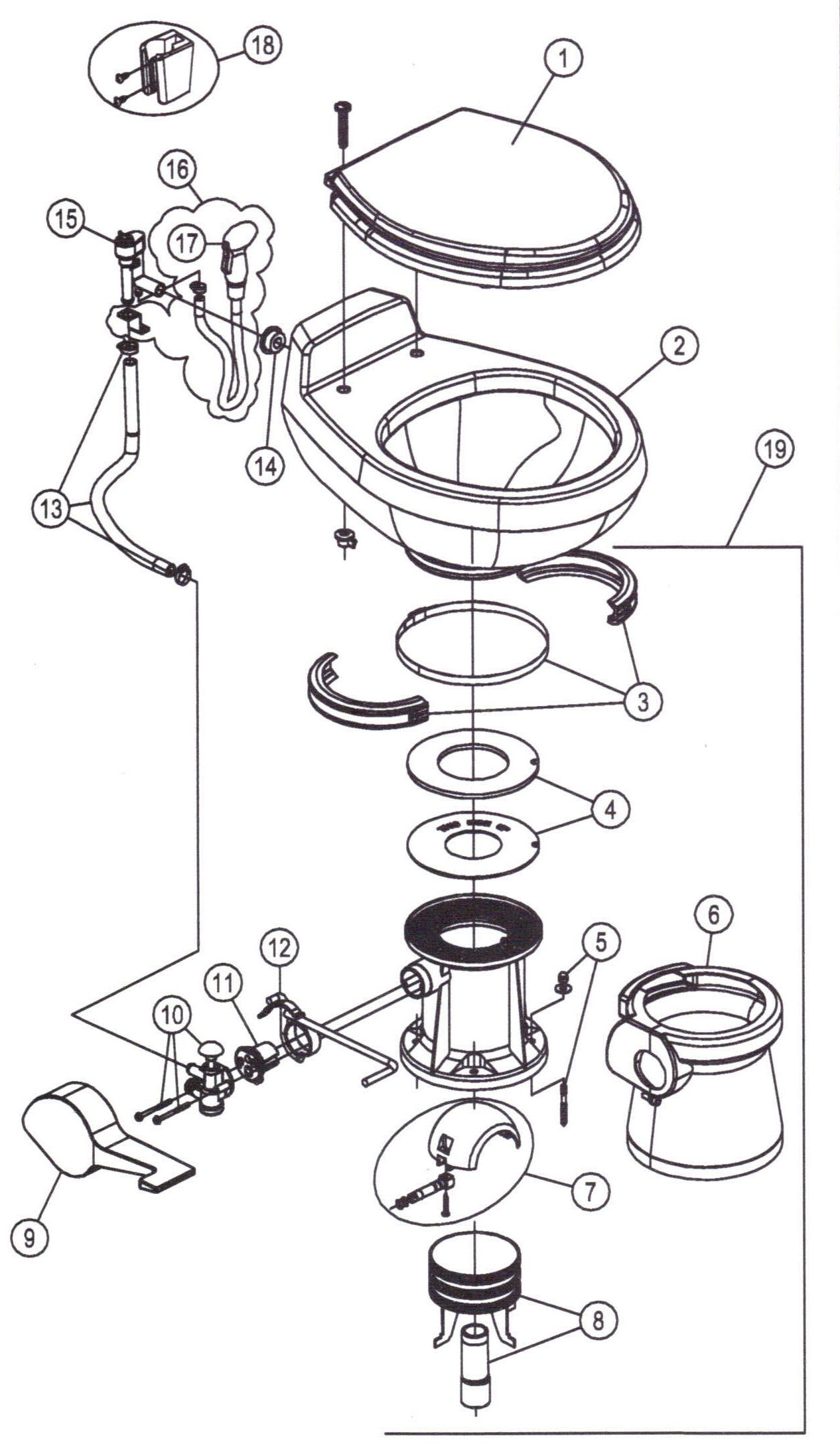 marine toilet parts