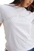 Juicy Couture White Cotton T-Shirt With Arched Diamante Logo On The Front