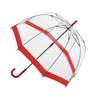 Fulton Umbrellas Clear Red Birdcage Dome Umbrella